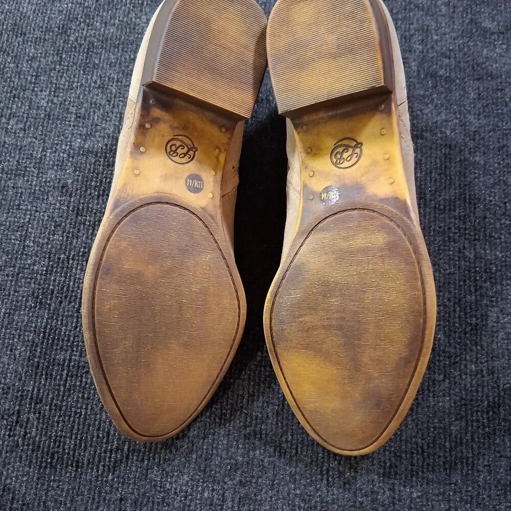 Lucky Brand Tan Suede Ankle Booties Sz 12M Bohemian Chic Western Cowgirl